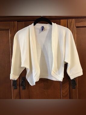 Vintage 50’s Helen Harper Cream Open-Front Cropped Cardigan